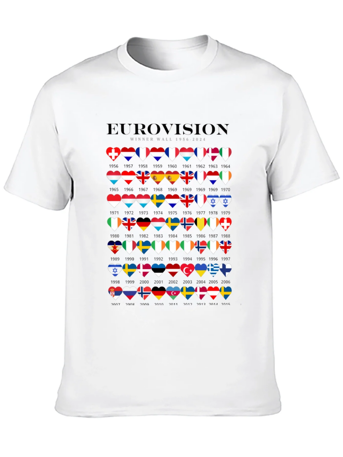 Eurovision Winner Wall 1956-2024 T-Shirt product image 3