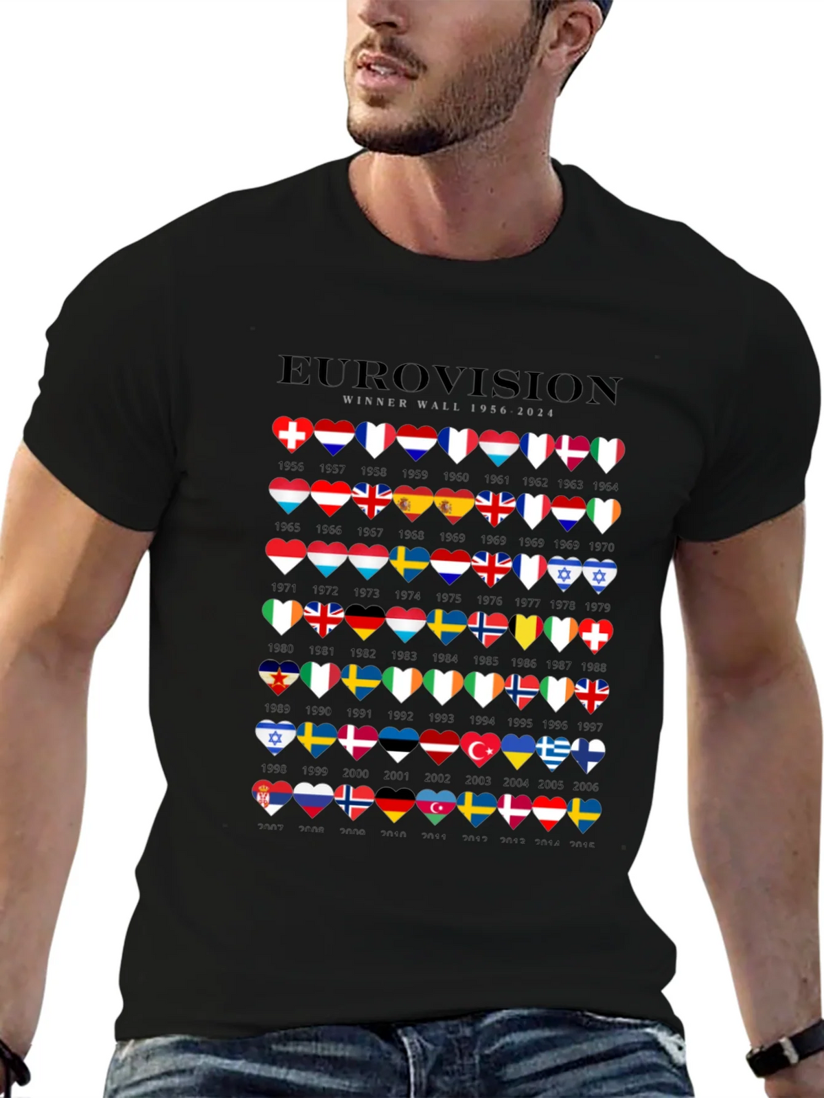 Eurovision Winner Wall 1956-2024 T-Shirt product image 2