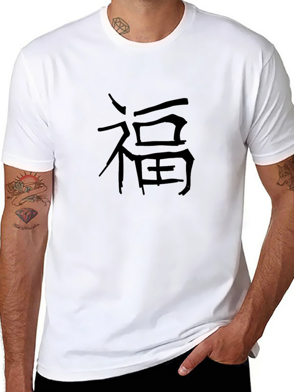 Mens Black T-Shirt with Chinese Symbol product image 4