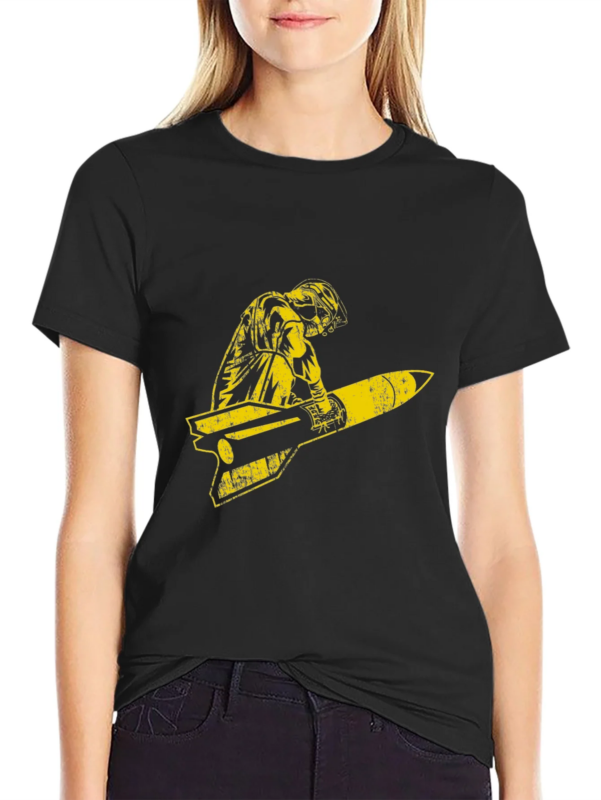 Retro Pilot Missile Ride Graphic T-Shirt product image 2