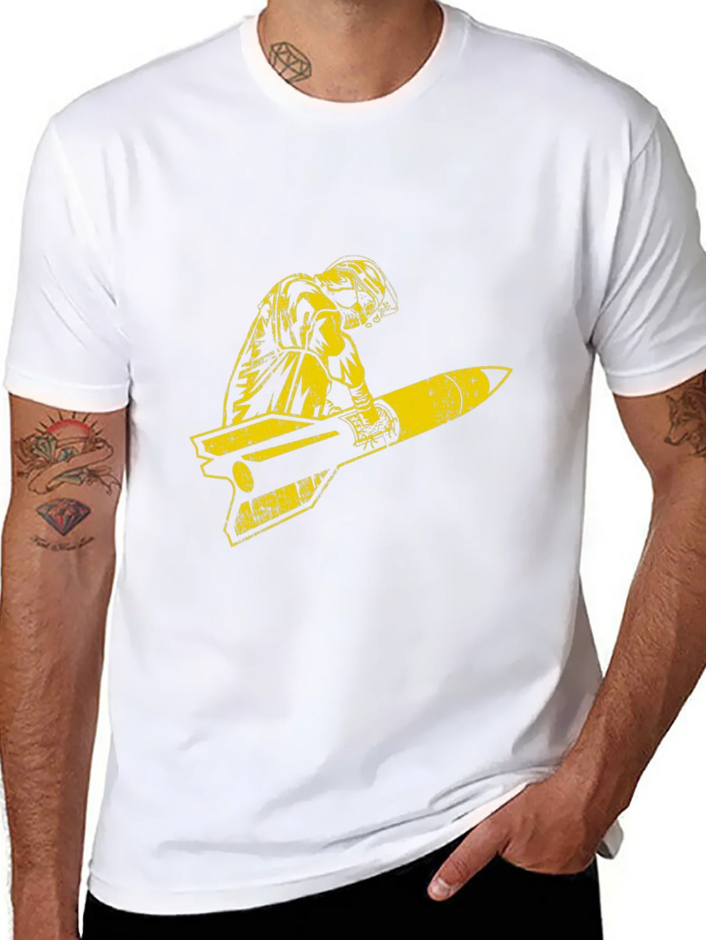 Retro Pilot Missile Ride Graphic T-Shirt product image 7