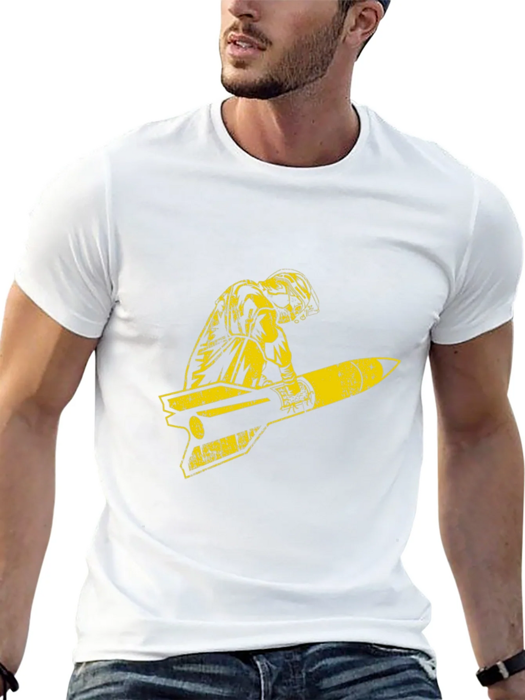 Retro Pilot Missile Ride Graphic T-Shirt product image 12
