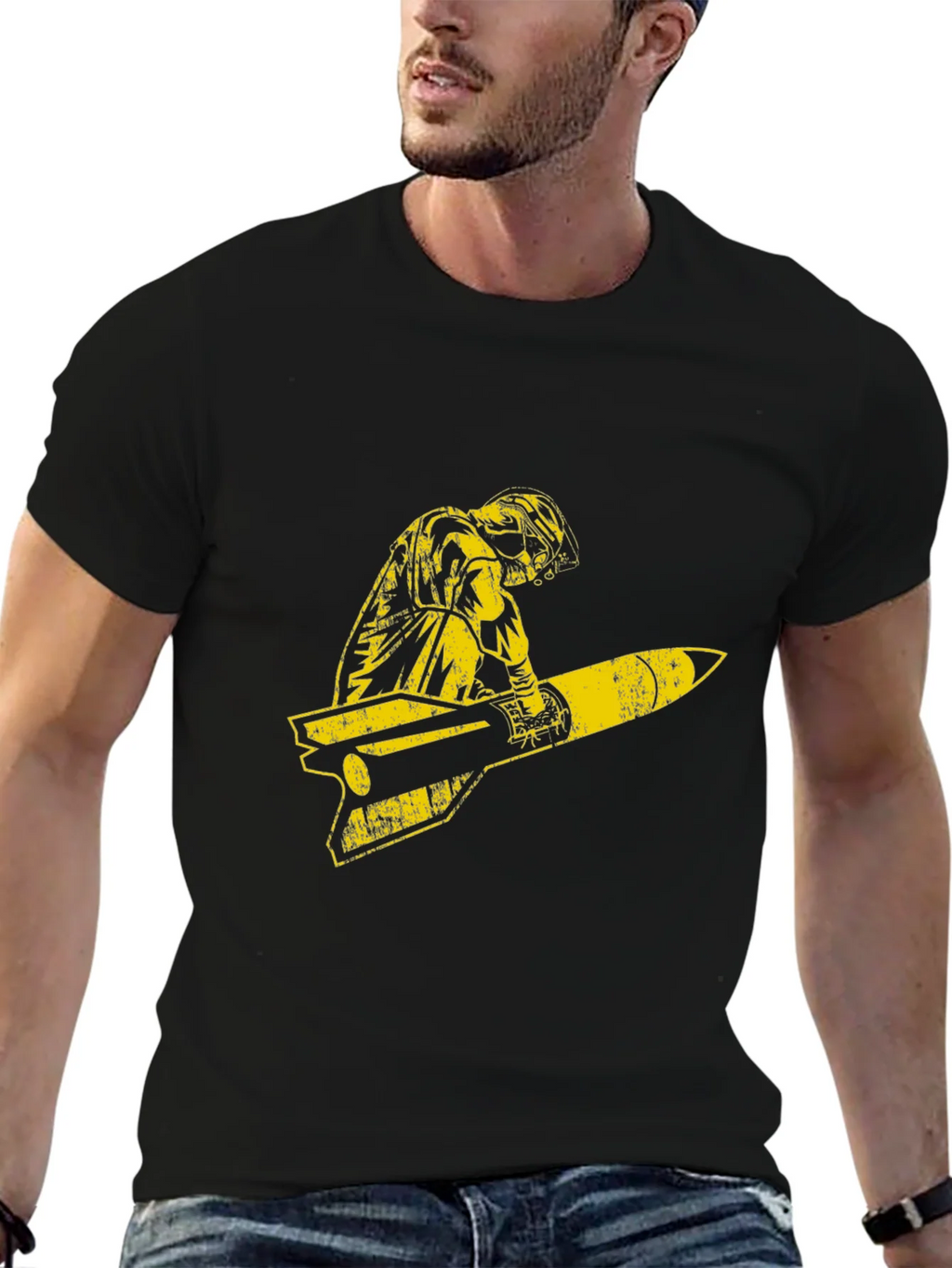 Retro Pilot Missile Ride Graphic T-Shirt product image 6