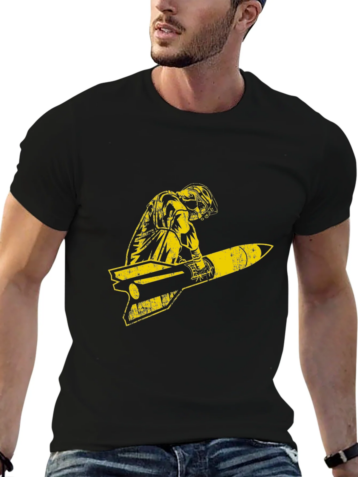 Retro Pilot Missile Ride Graphic T-Shirt product image 6