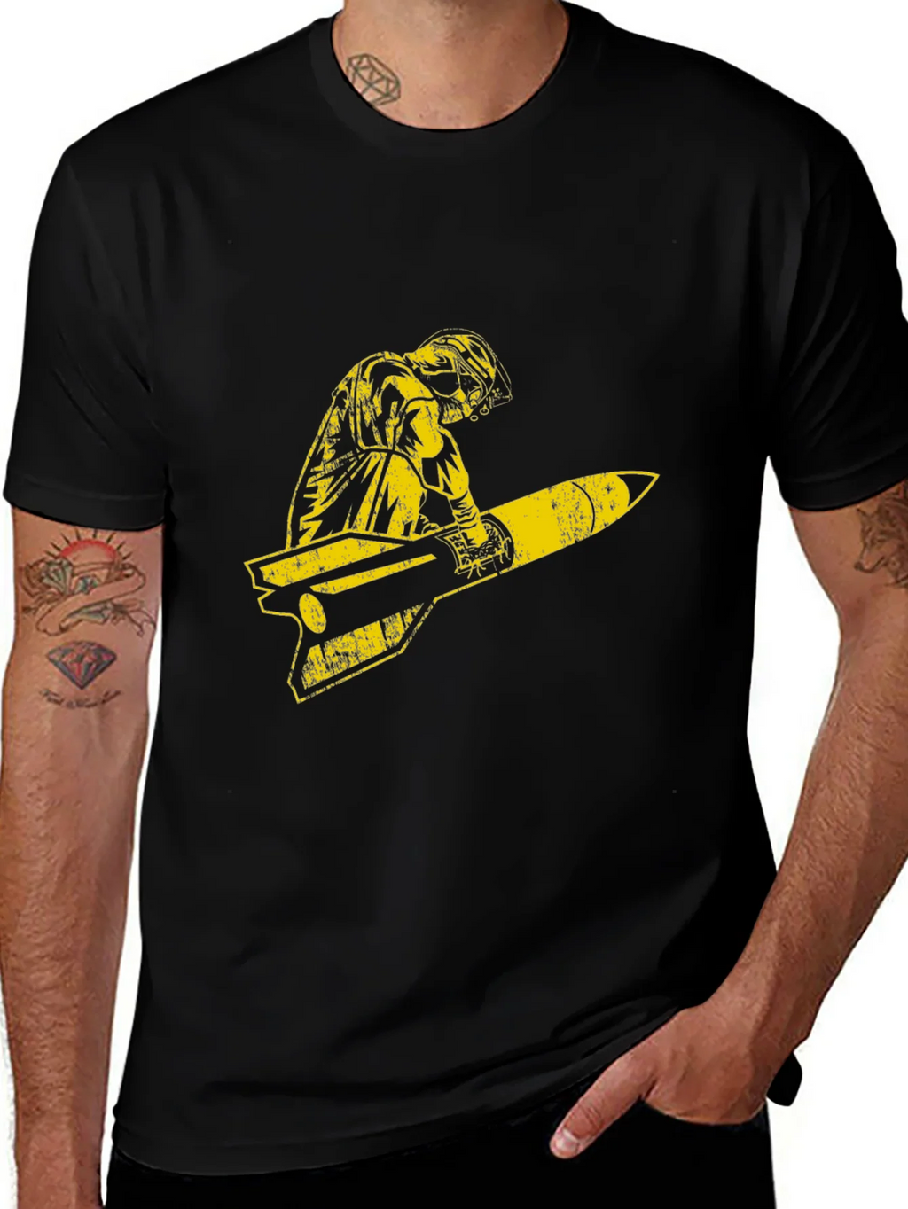 Retro Pilot Missile Ride Graphic T-Shirt product image 1