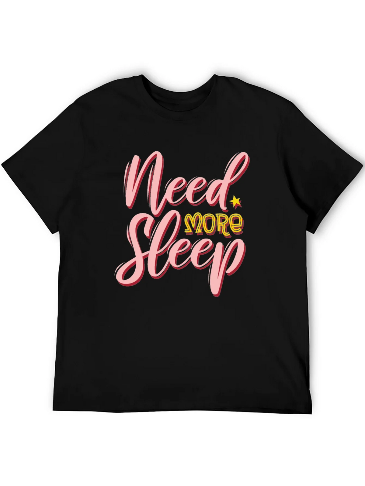 Need More Sleep T-Shirt - Black Cotton Graphic Tee product image 5