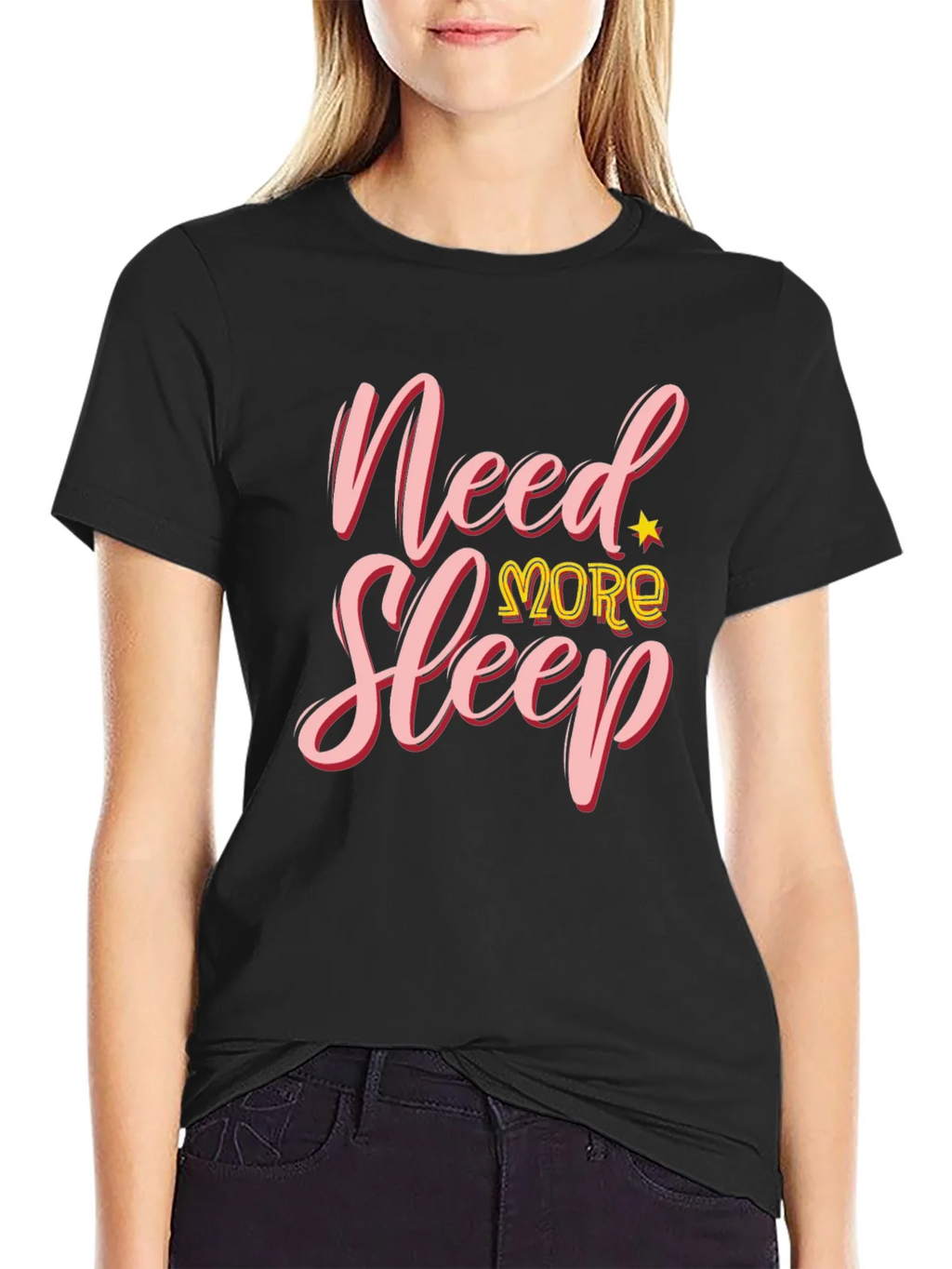 Need More Sleep T-Shirt - Black Cotton Graphic Tee product image 2