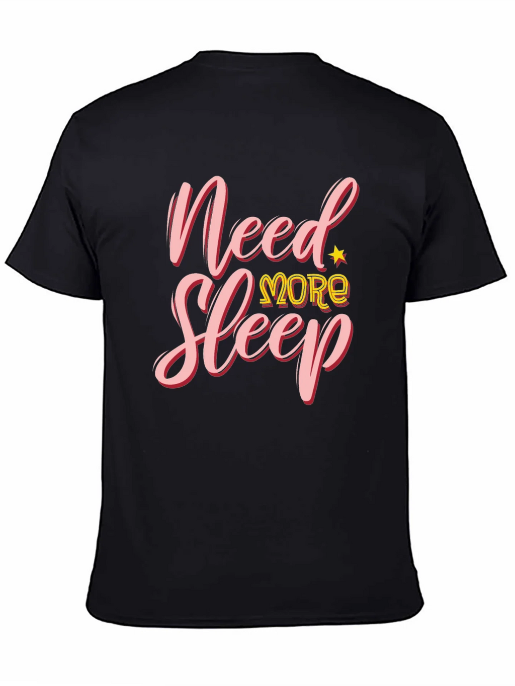 Need More Sleep T-Shirt - Black Cotton Graphic Tee product image 4