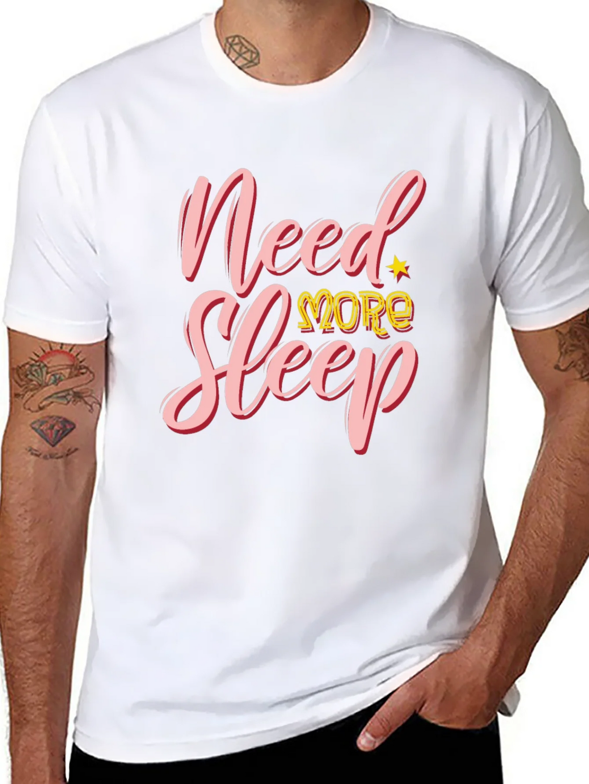 Need More Sleep T-Shirt - Black Cotton Graphic Tee product image 7