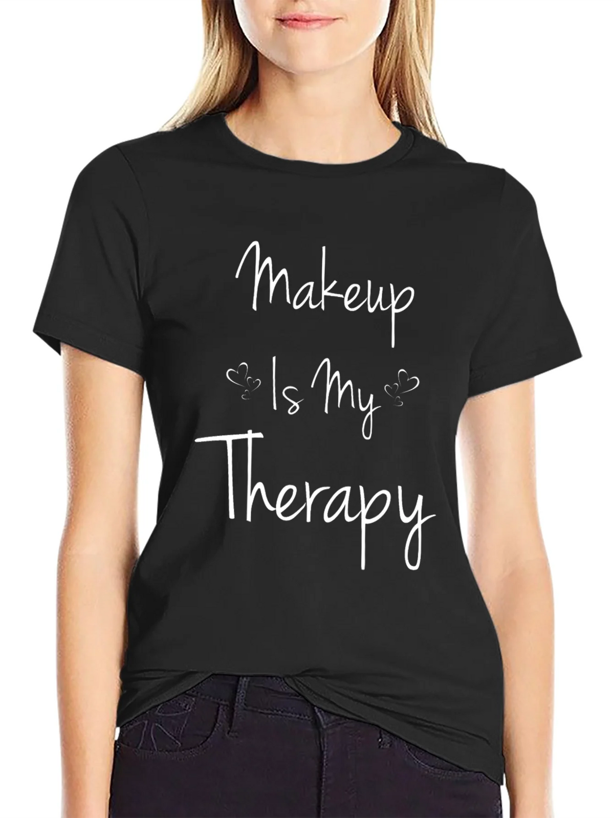 Makeup Is My Therapy Black Graphic T-Shirt product image 2
