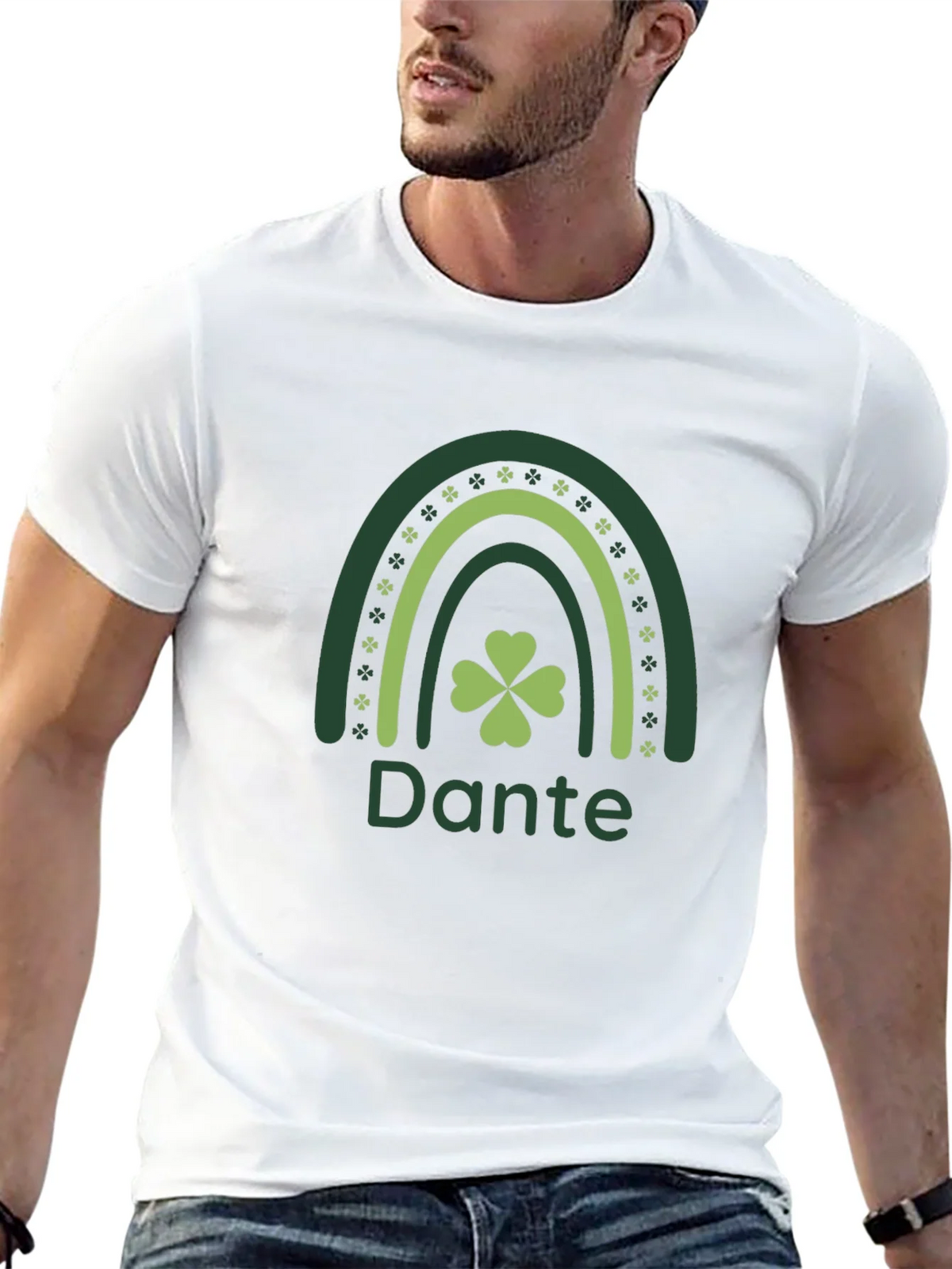 St. Patricks Day Dante Rainbow Clover T-Shirt product image 12
