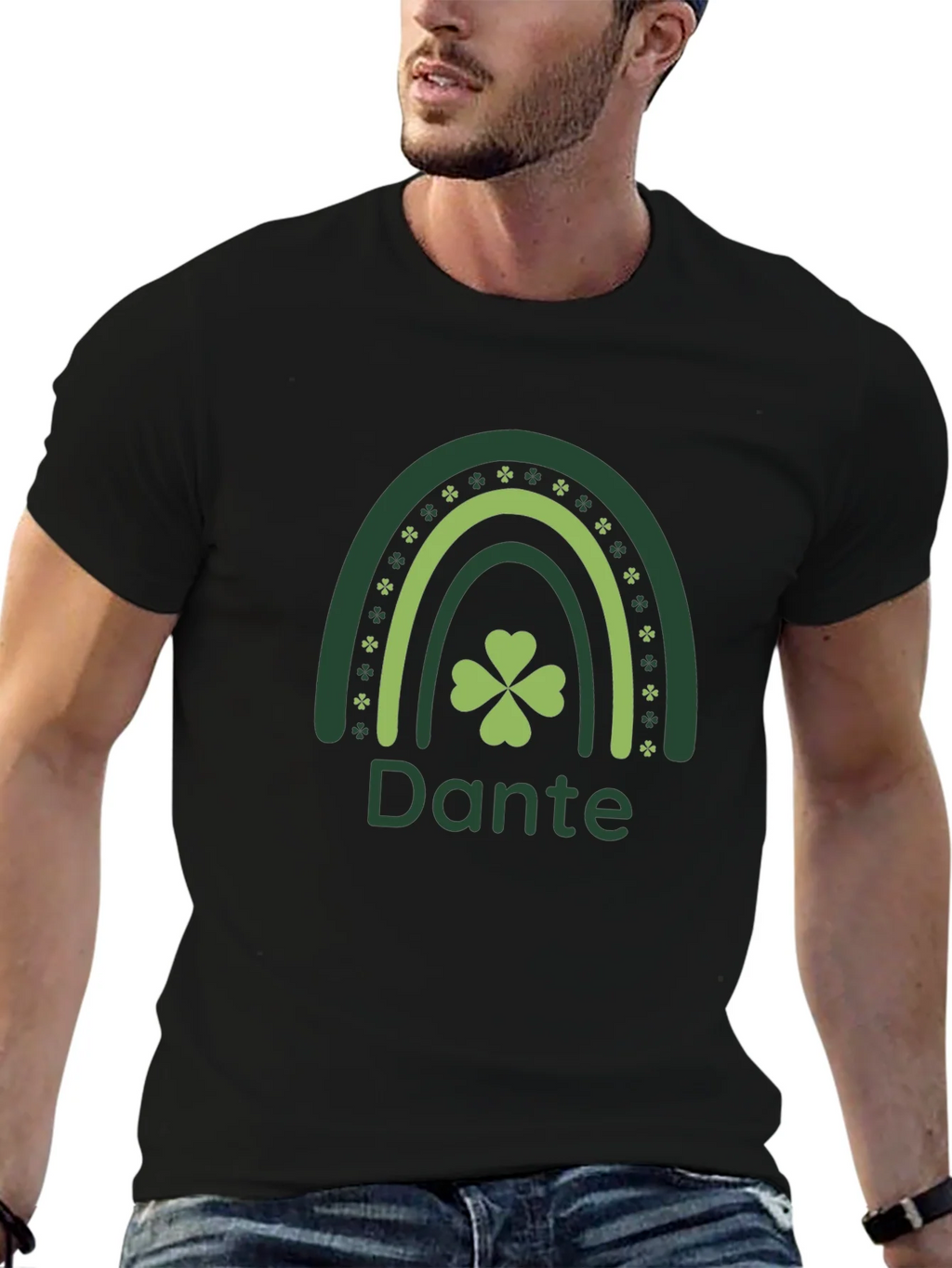 St. Patricks Day Dante Rainbow Clover T-Shirt product image 6