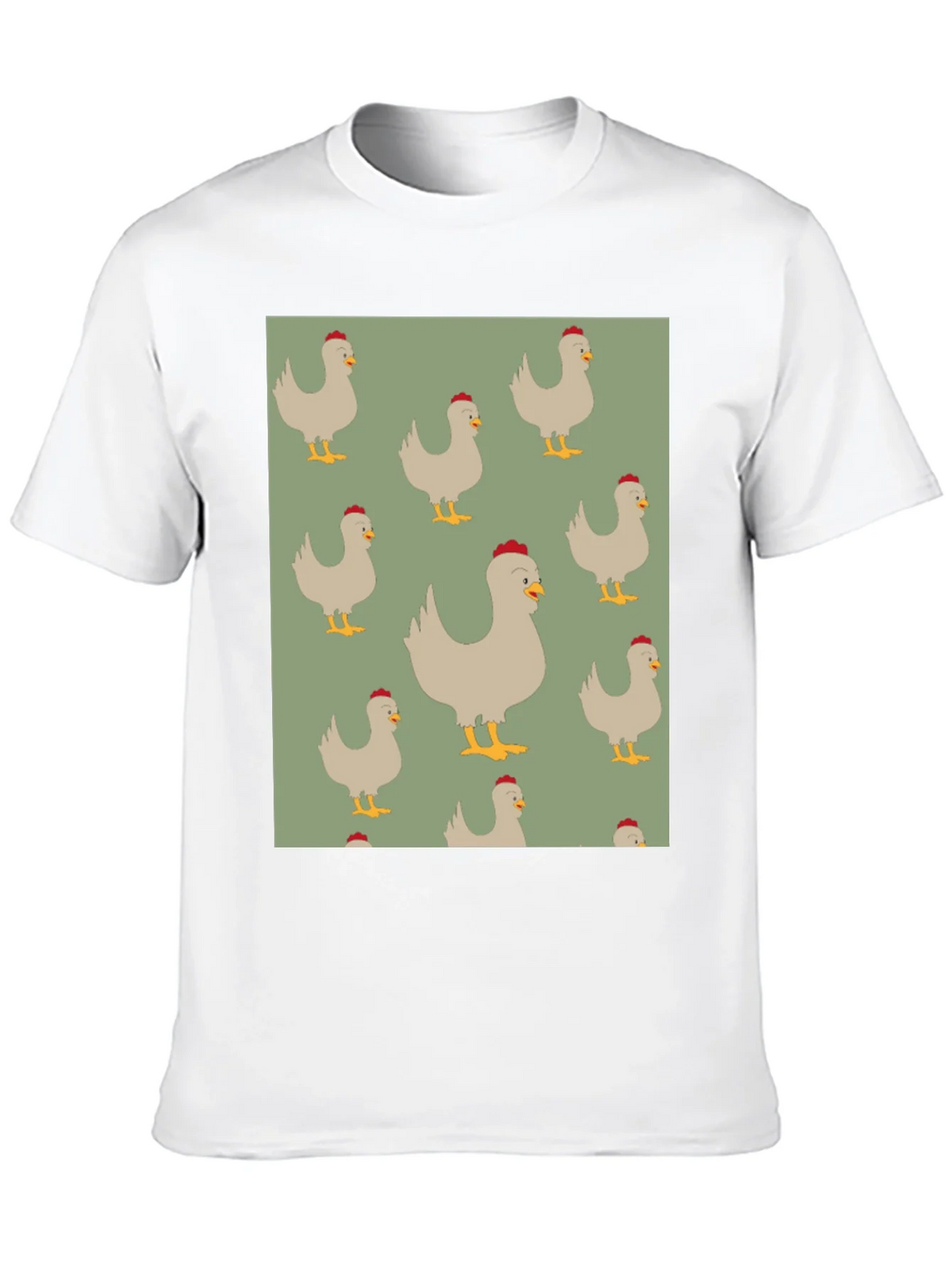 Chicken Pattern Mens Black T-Shirt product image 4