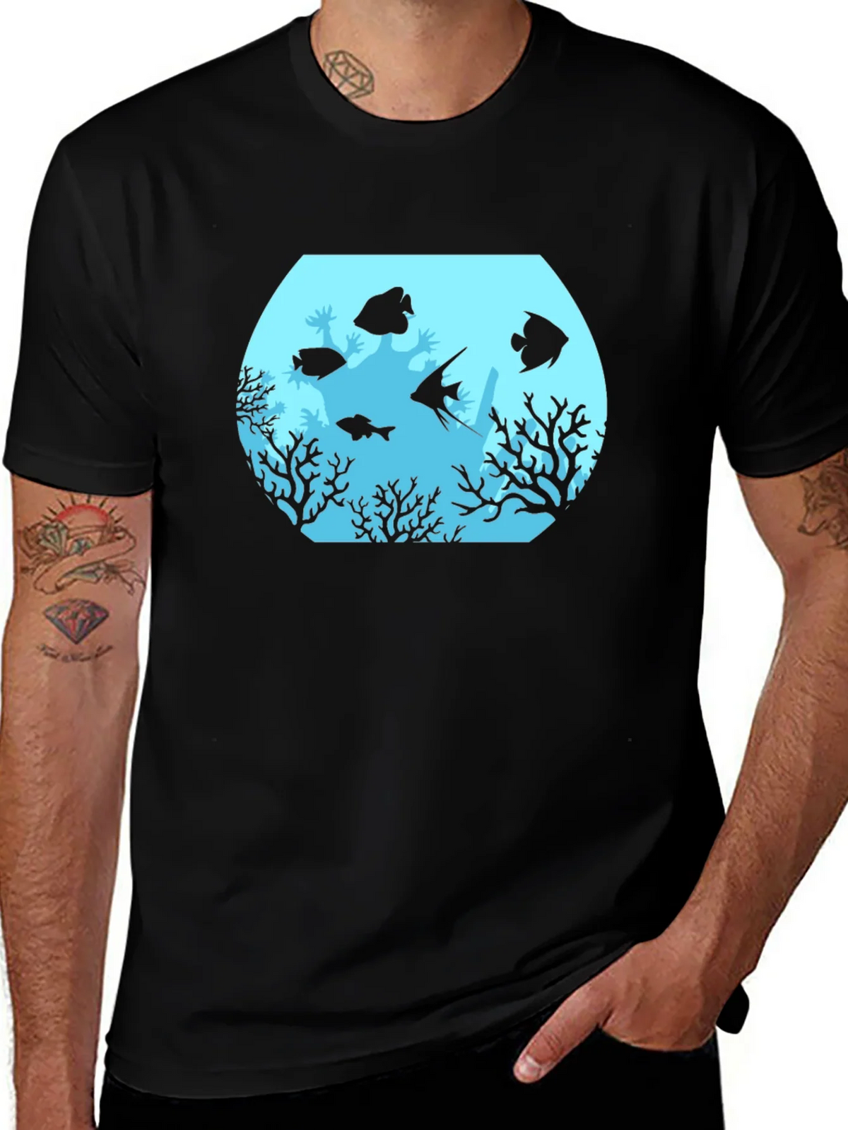 Aquarium Graphic Black T-Shirt product image 1
