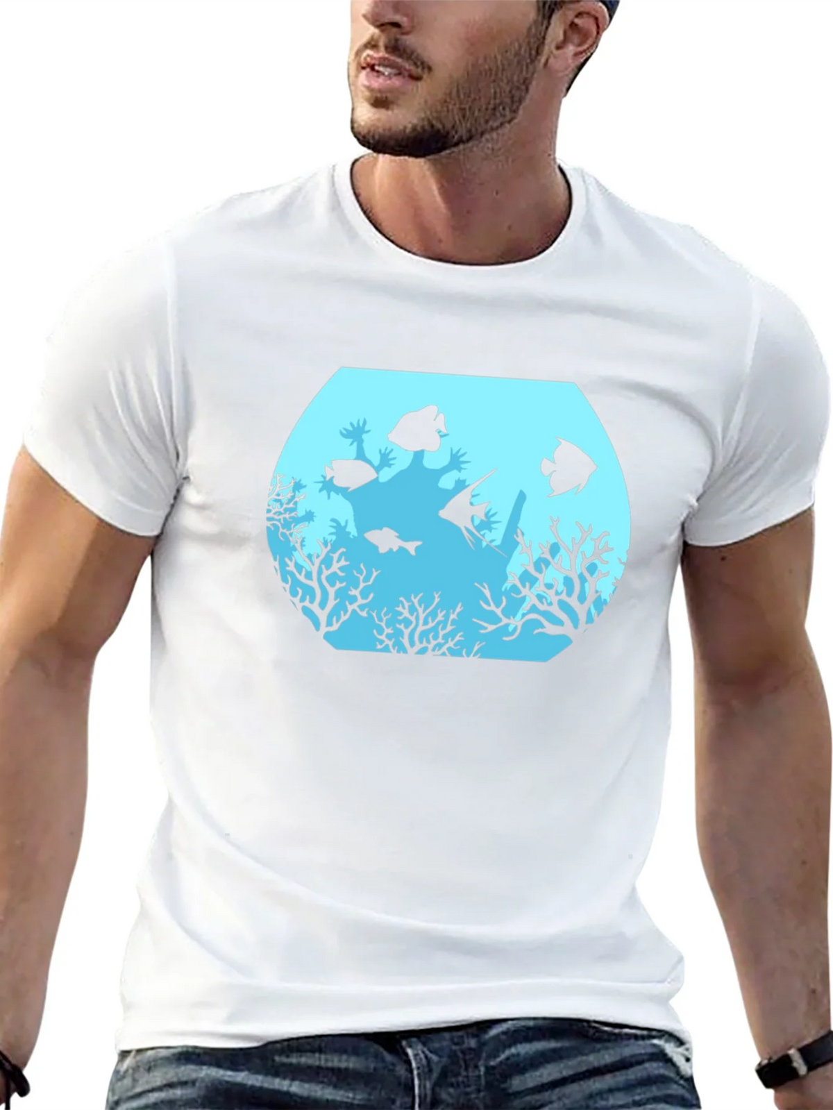 Aquarium Graphic Black T-Shirt product image 12