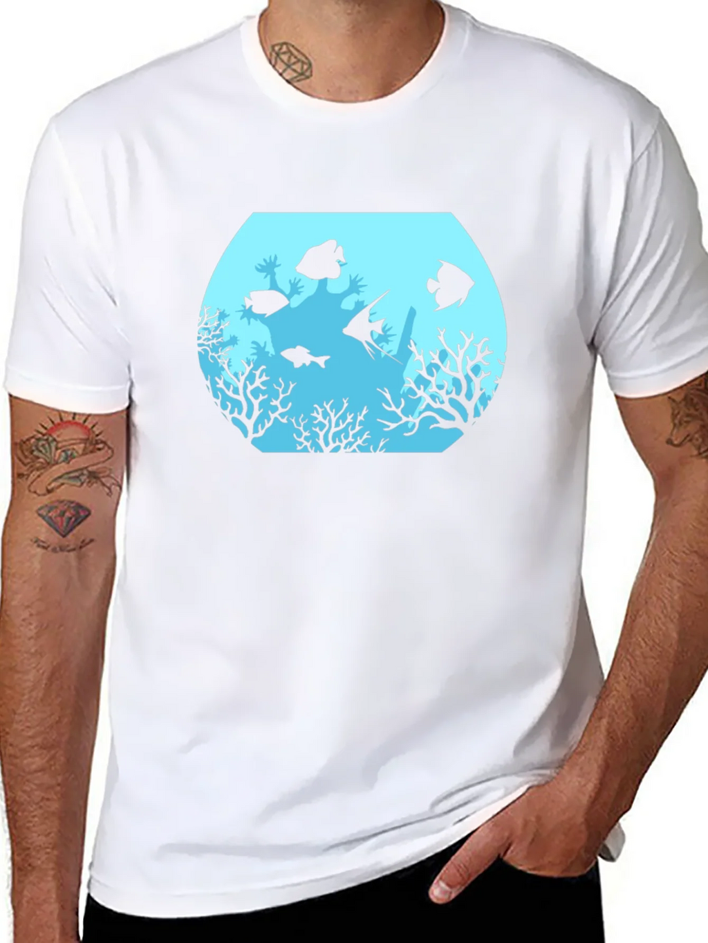 Aquarium Graphic Black T-Shirt product image 7