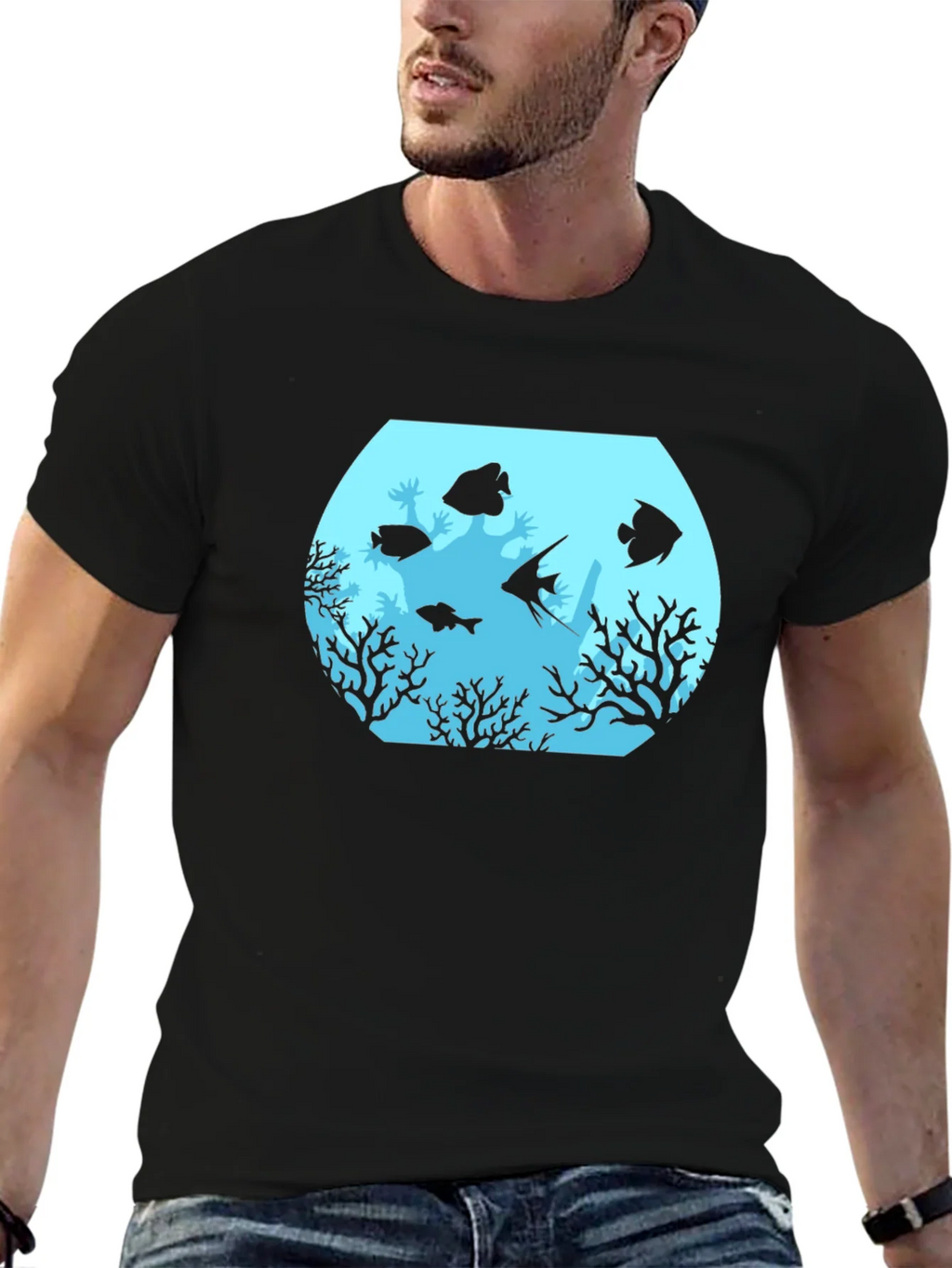 Aquarium Graphic Black T-Shirt product image 6