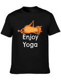 Enjoy Yoga Cat T-Shirt Funny Graphic Tee product image 1