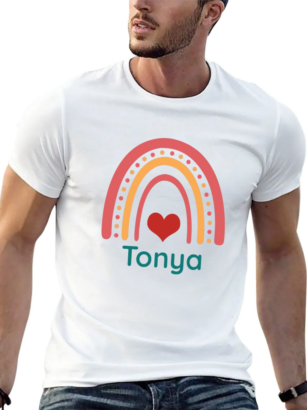 Personalized Rainbow Heart T-Shirt - Tonya product image 12