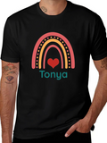 Personalized Rainbow Heart T-Shirt - Tonya product image 1
