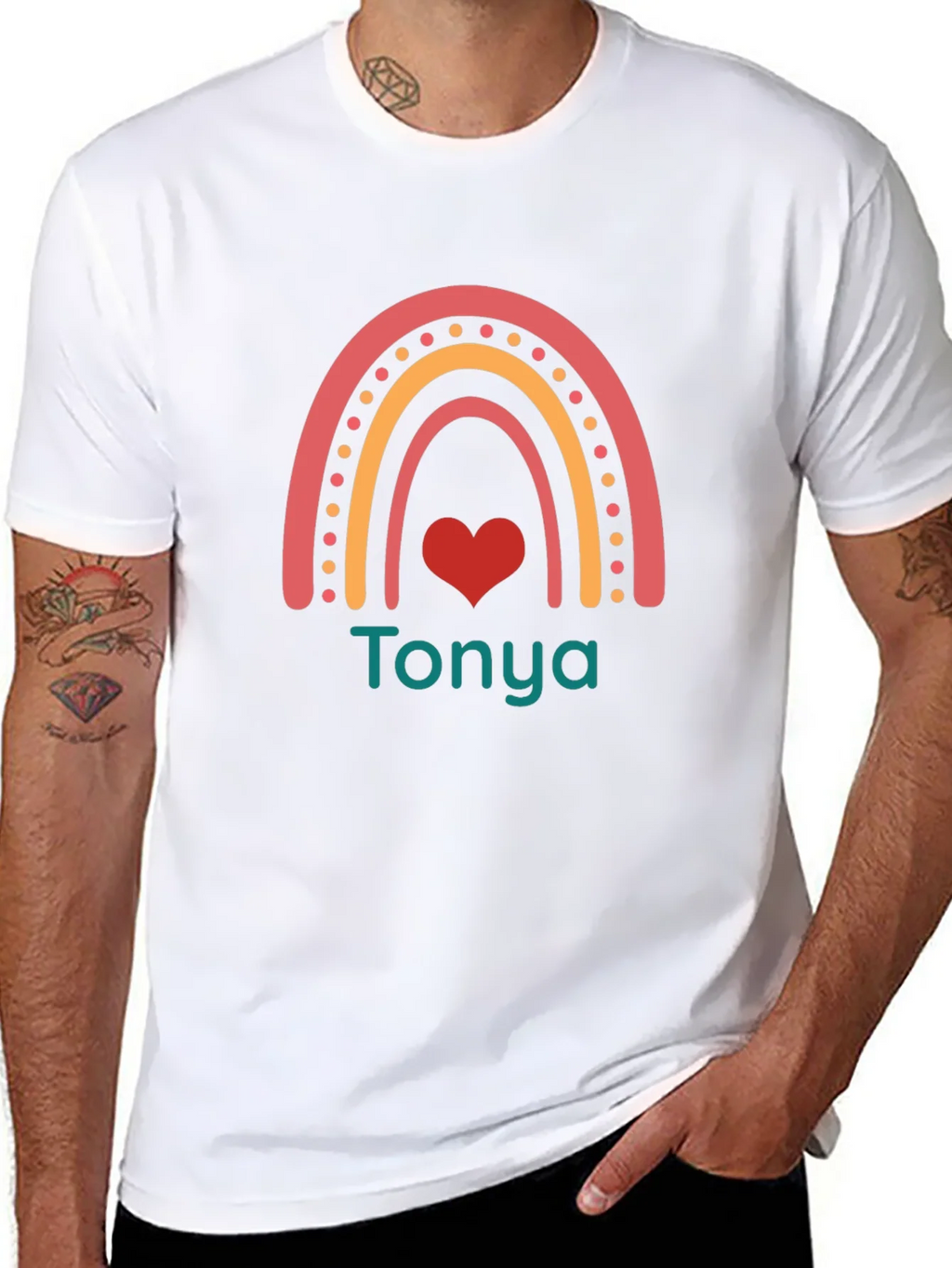 Personalized Rainbow Heart T-Shirt - Tonya product image 7