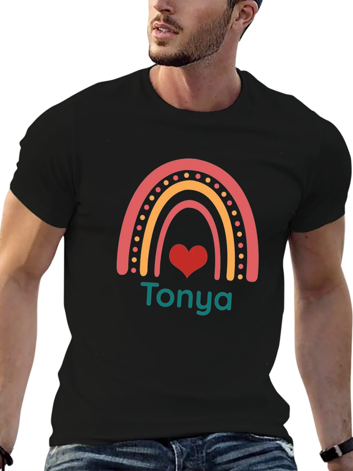Personalized Rainbow Heart T-Shirt - Tonya product image 6