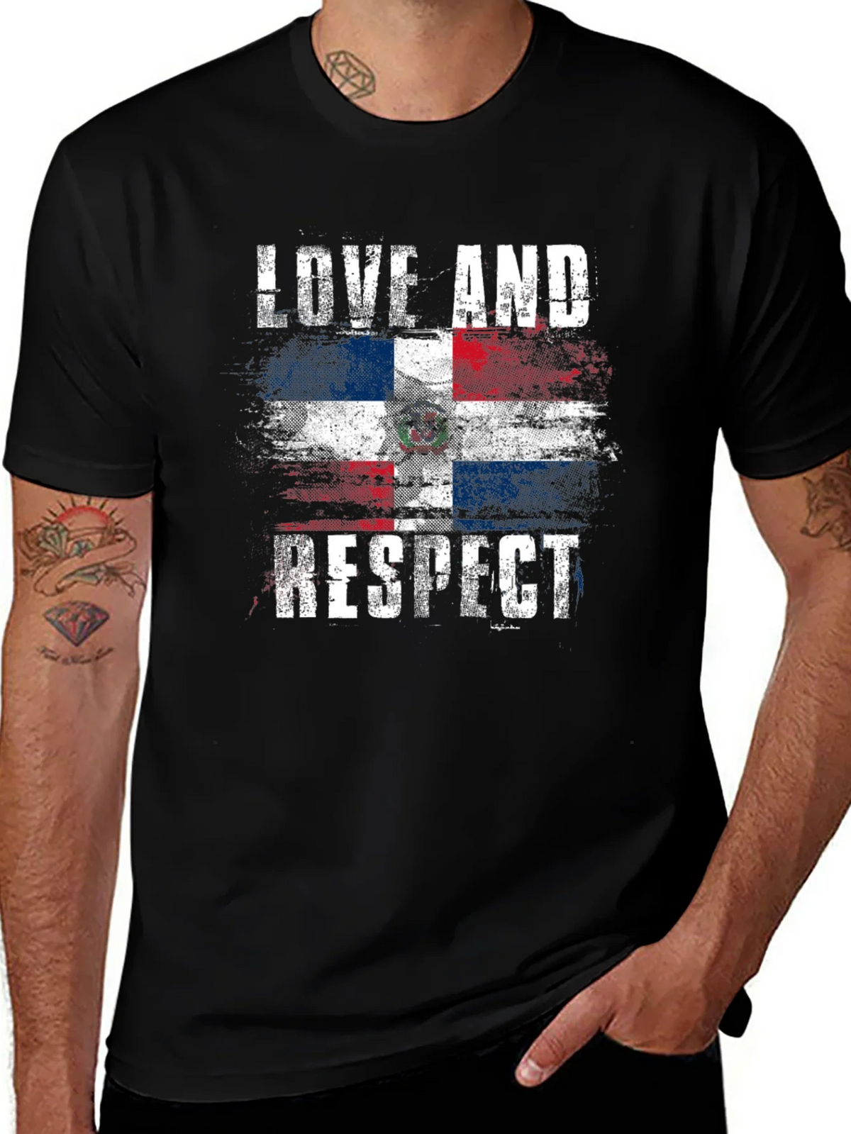 Dominican Republic Pride T-Shirt - Love and Respect Flag Tee product image 1