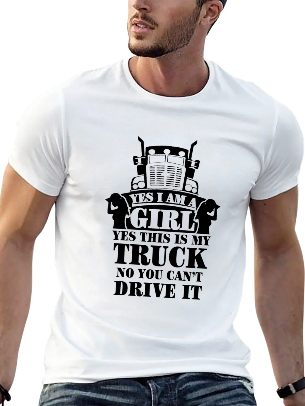 Yes I am a Girl Trucker T-Shirt product image 12