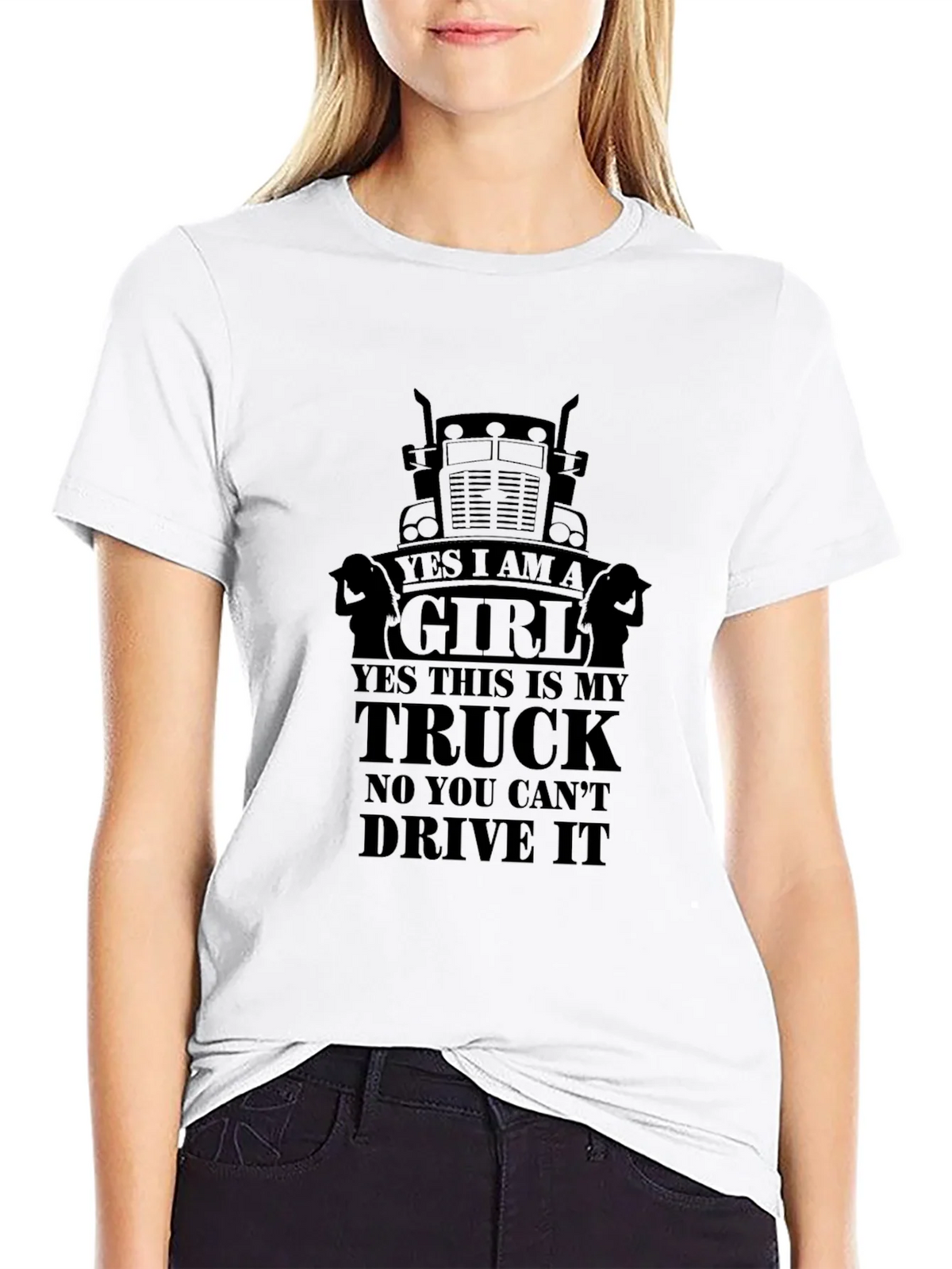 Yes I am a Girl Trucker T-Shirt product image 8
