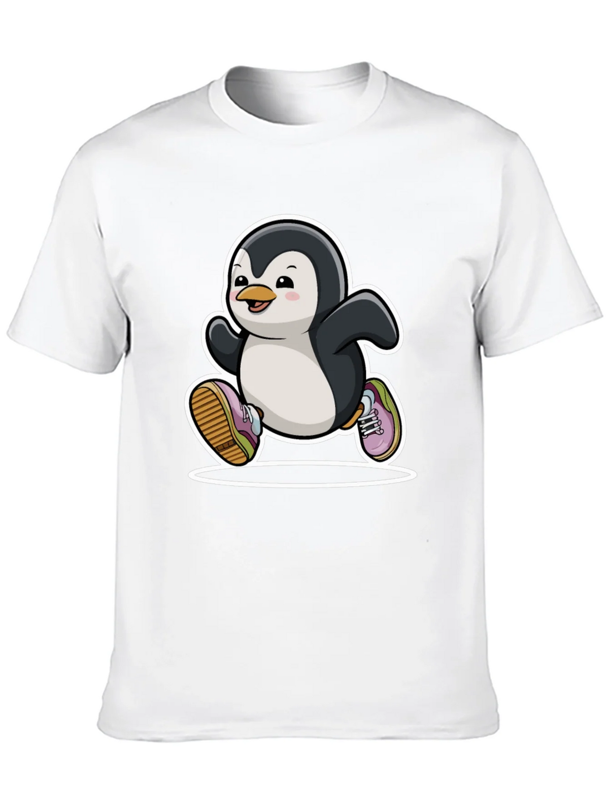 Running Penguin Graphic Tee - Black Cotton Casual Shirt product image 9