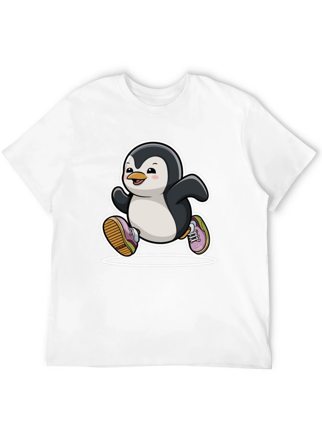 Running Penguin Graphic Tee - Black Cotton Casual Shirt product image 11