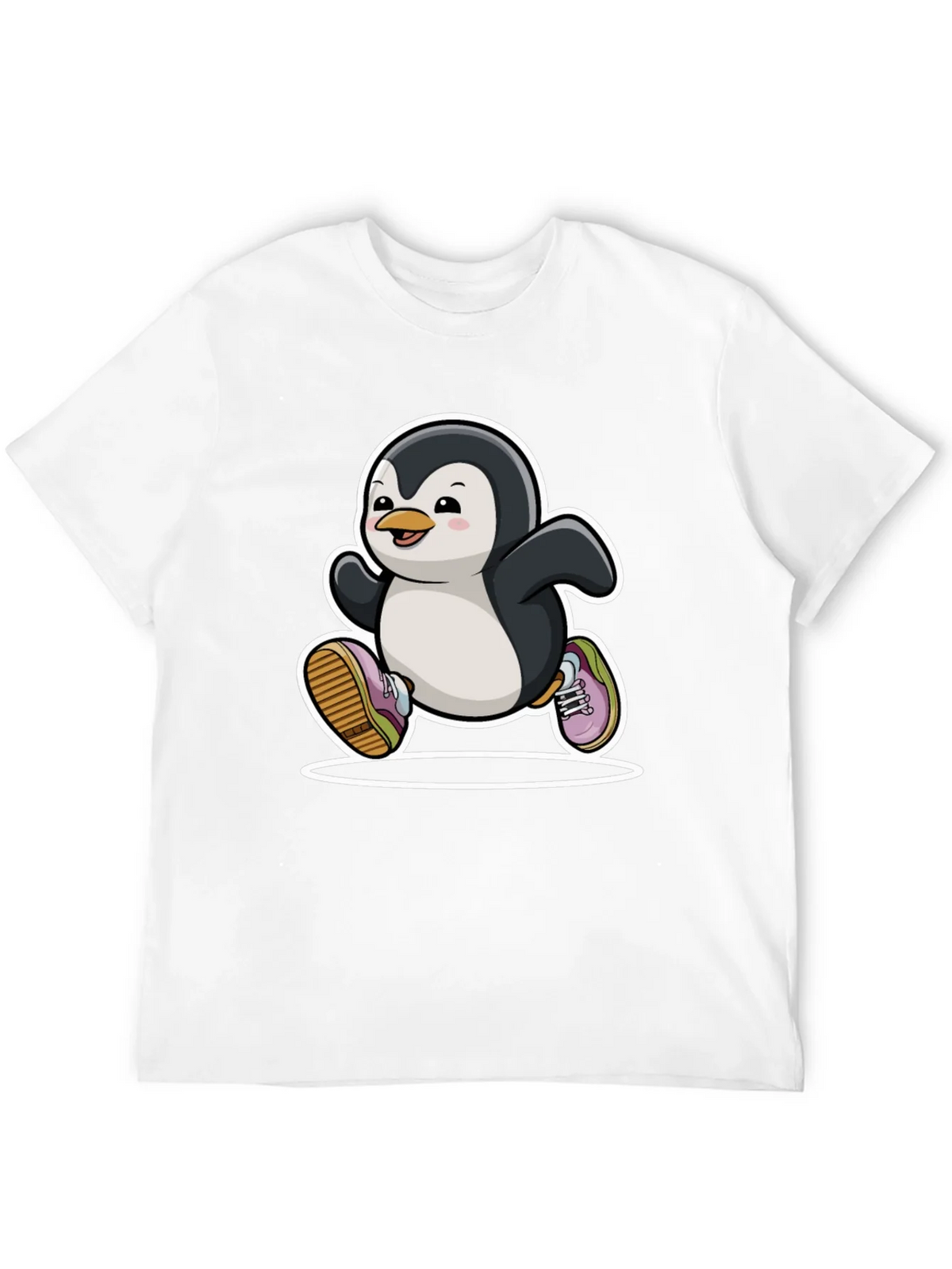 Running Penguin Graphic Tee - Black Cotton Casual Shirt product image 11
