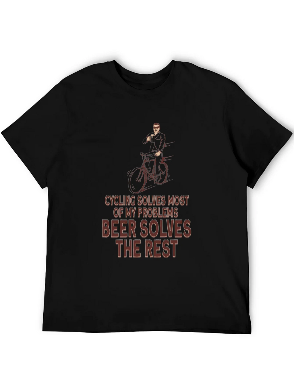Cycling & Beer T-Shirt - Solves Problems Graphic Tee product image 5