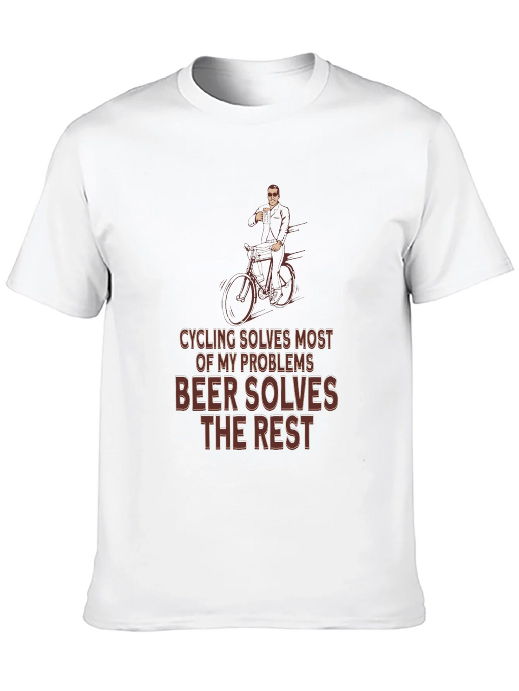 Cycling & Beer T-Shirt - Solves Problems Graphic Tee product image 9