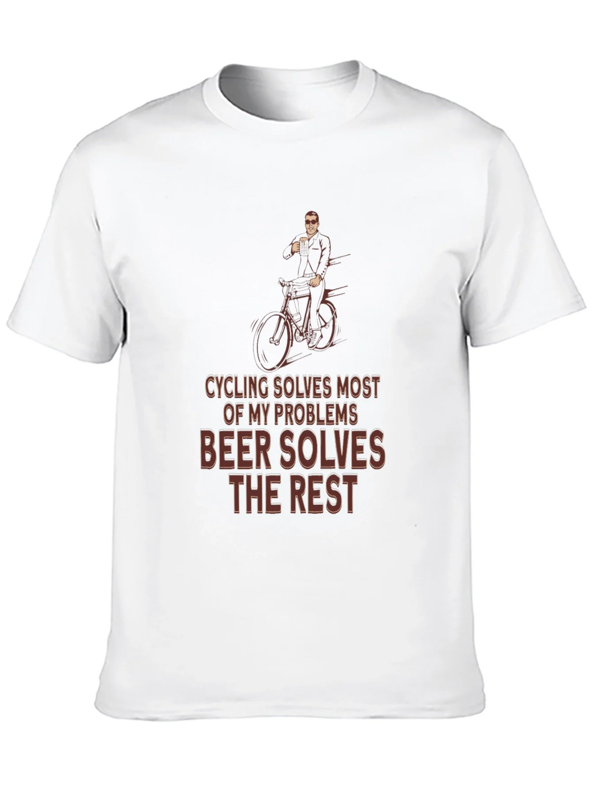 Cycling & Beer T-Shirt - Solves Problems Graphic Tee product image 9