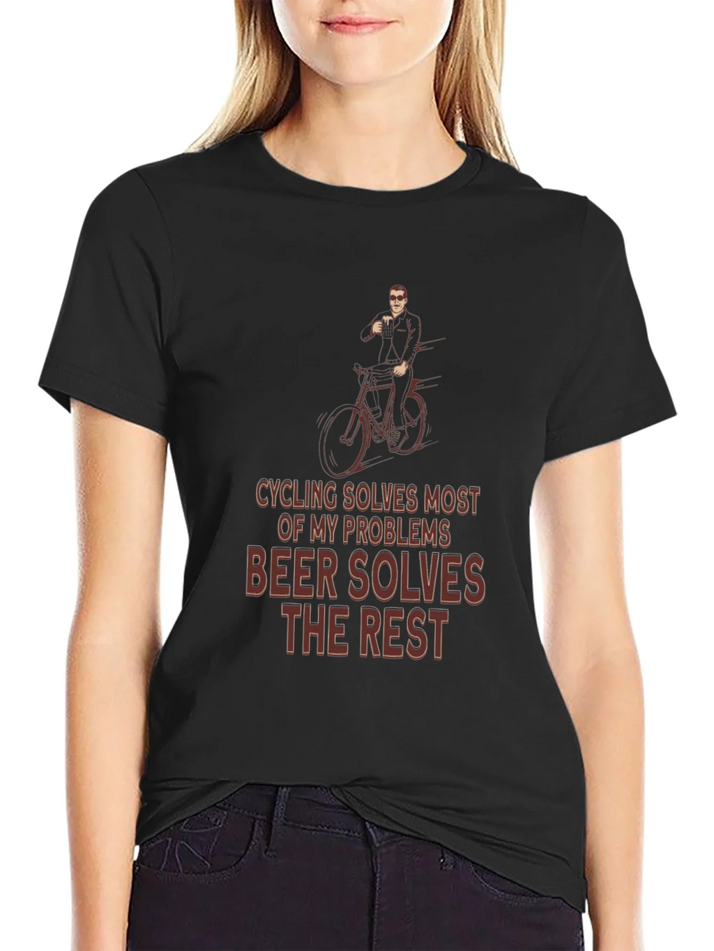 Cycling & Beer T-Shirt - Solves Problems Graphic Tee product image 2