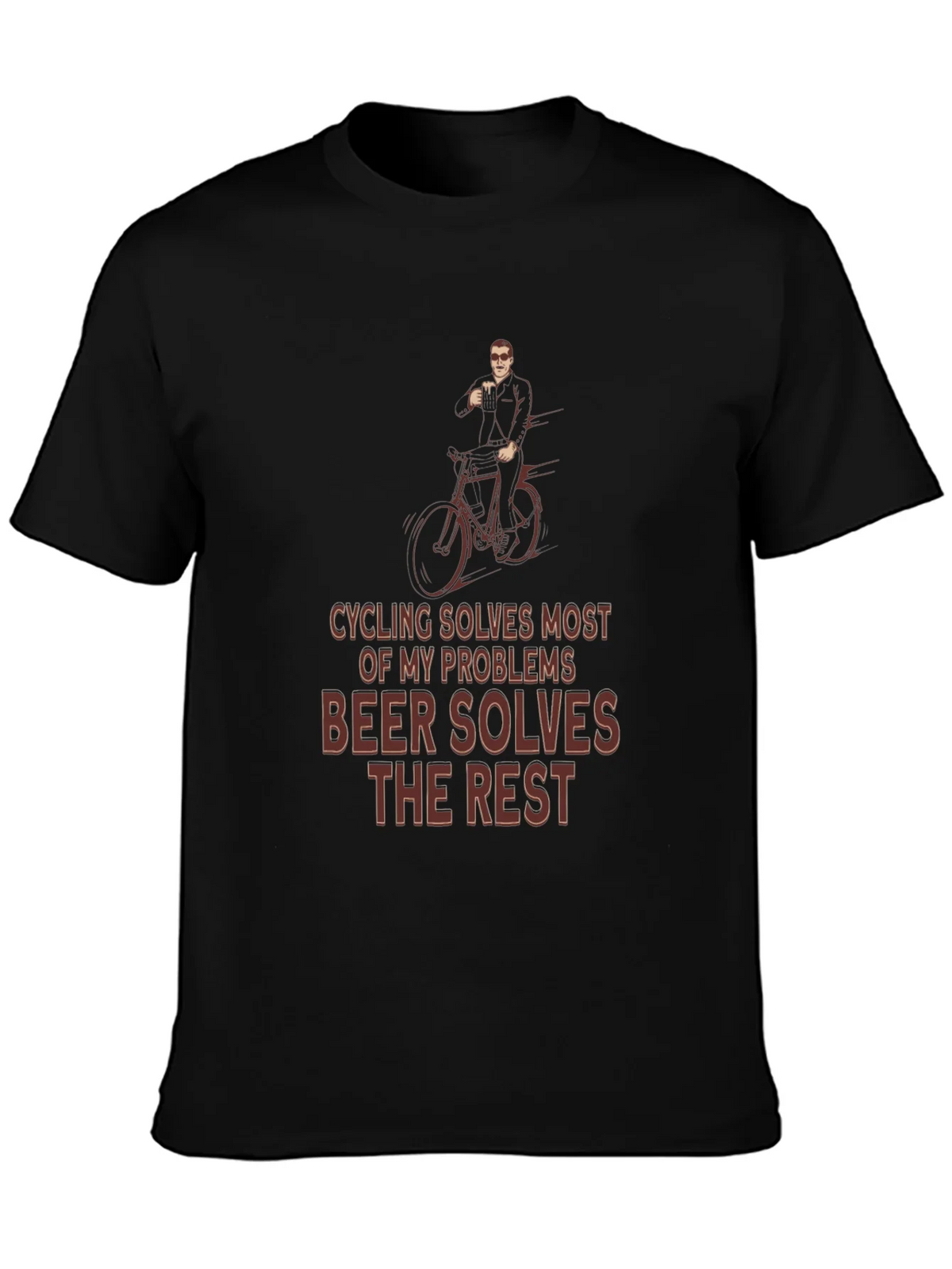 Cycling & Beer T-Shirt - Solves Problems Graphic Tee product image 3