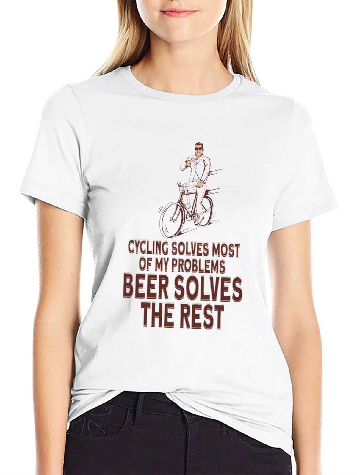 Cycling & Beer T-Shirt - Solves Problems Graphic Tee product image 8