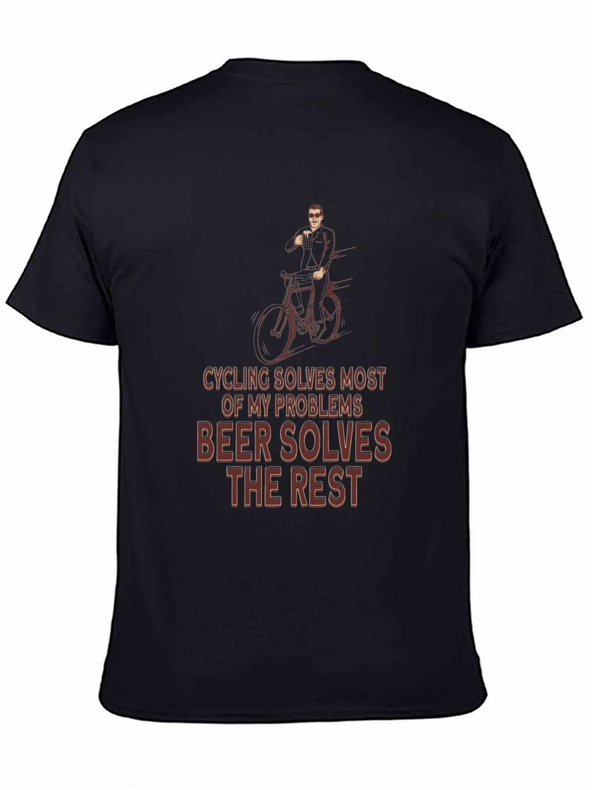 Cycling & Beer T-Shirt - Solves Problems Graphic Tee product image 4