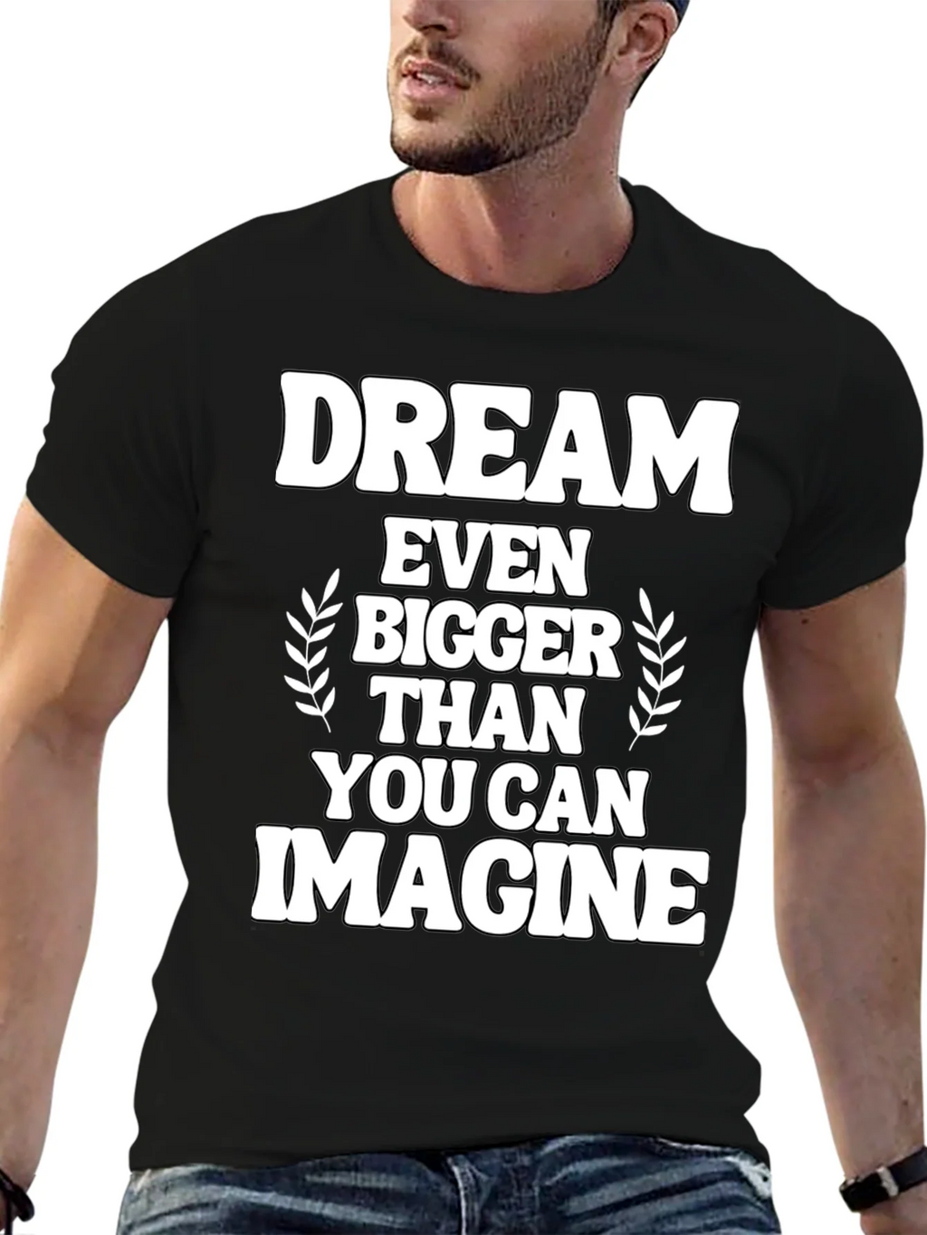 Dream Bigger Graphic Tee - Inspirational Black T-Shirt product image 6
