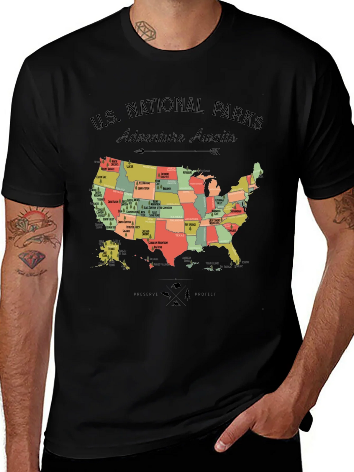 US National Parks Adventure Awaits T-Shirt product image 1