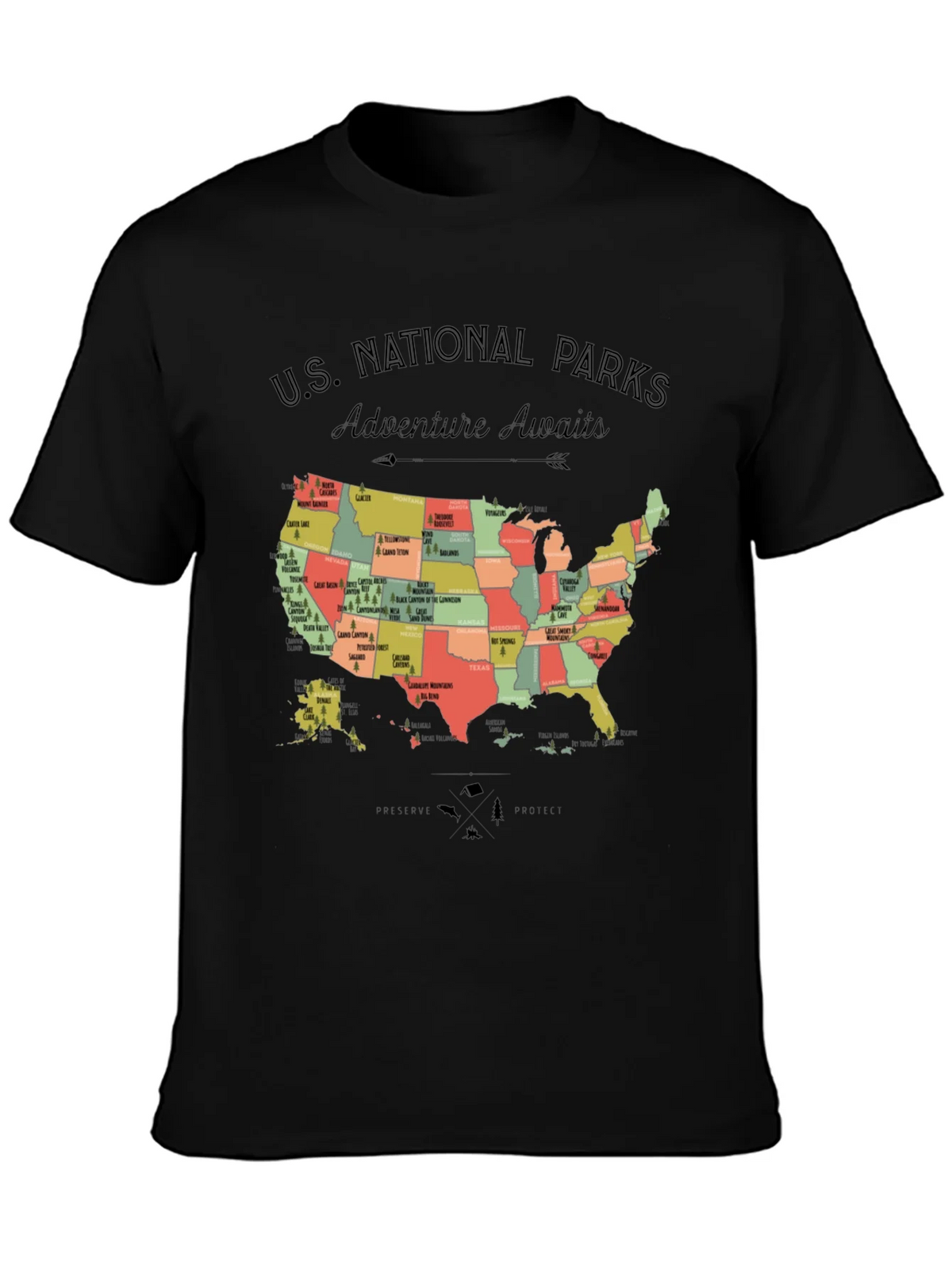 US National Parks Adventure Awaits T-Shirt product image 3