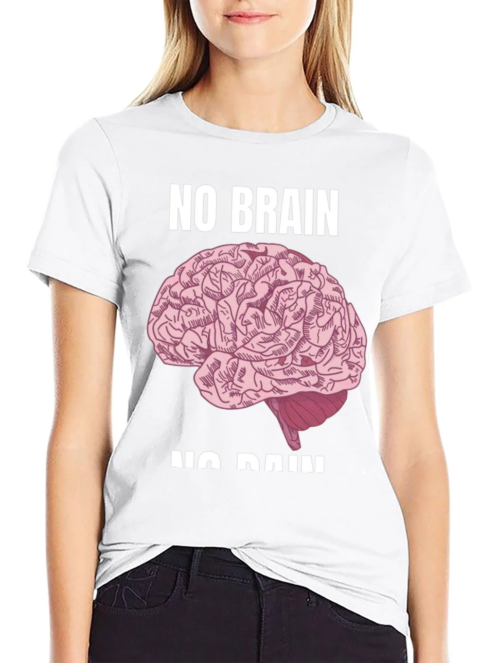 No Brain No Pain Graphic Tee - Bold Statement T-Shirt product image 7