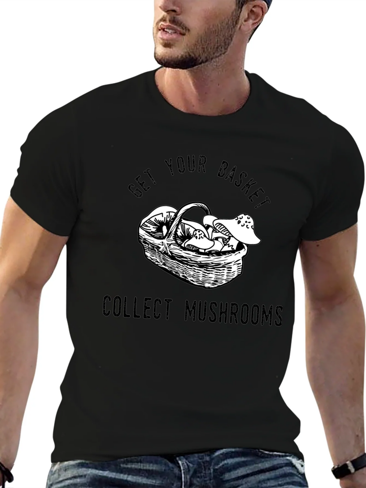 Get Your Basket Collect Mushrooms Black T-Shirt product image 5