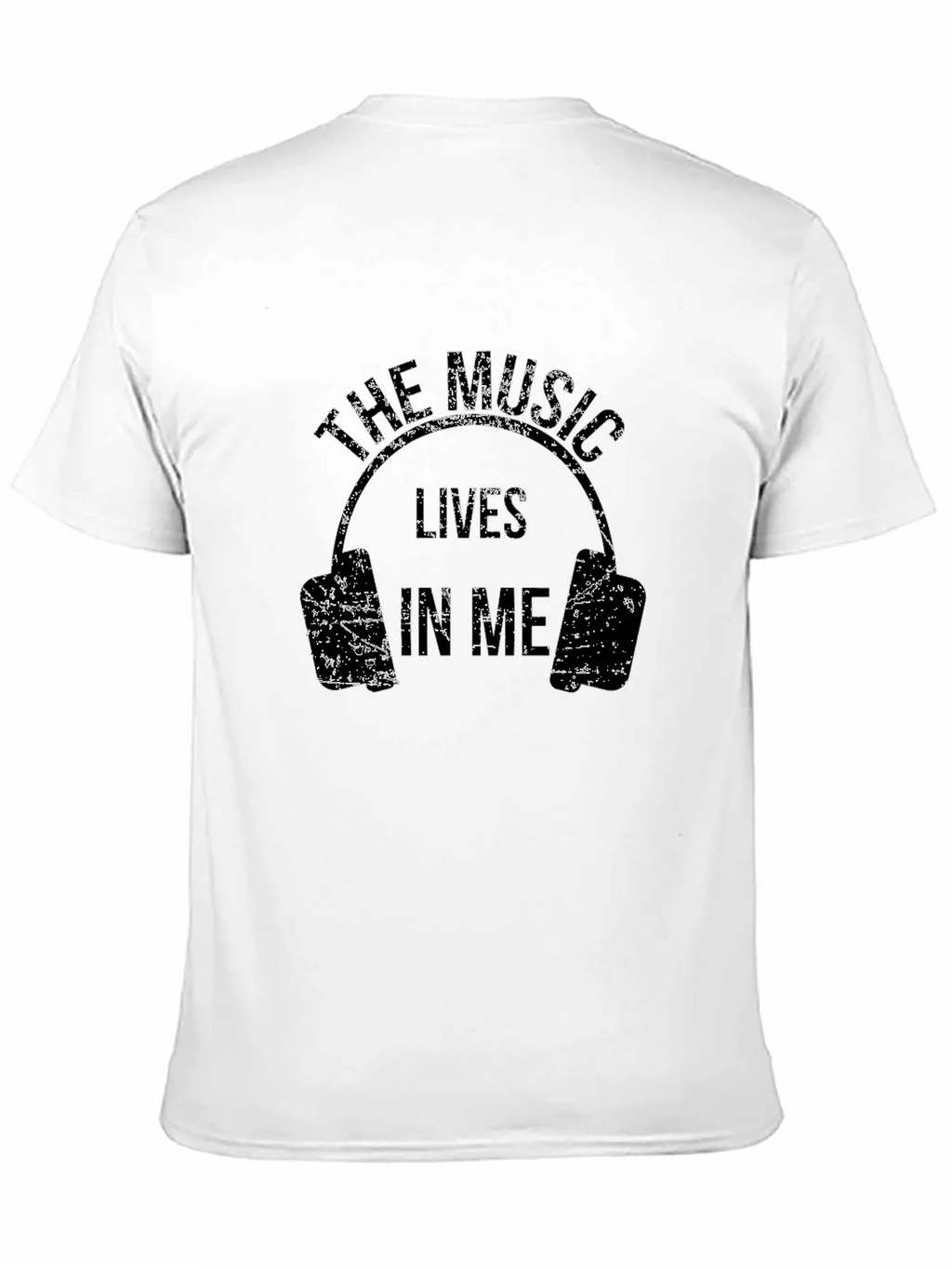 The Music Lives In Me Headphones Black T-Shirt product image 8