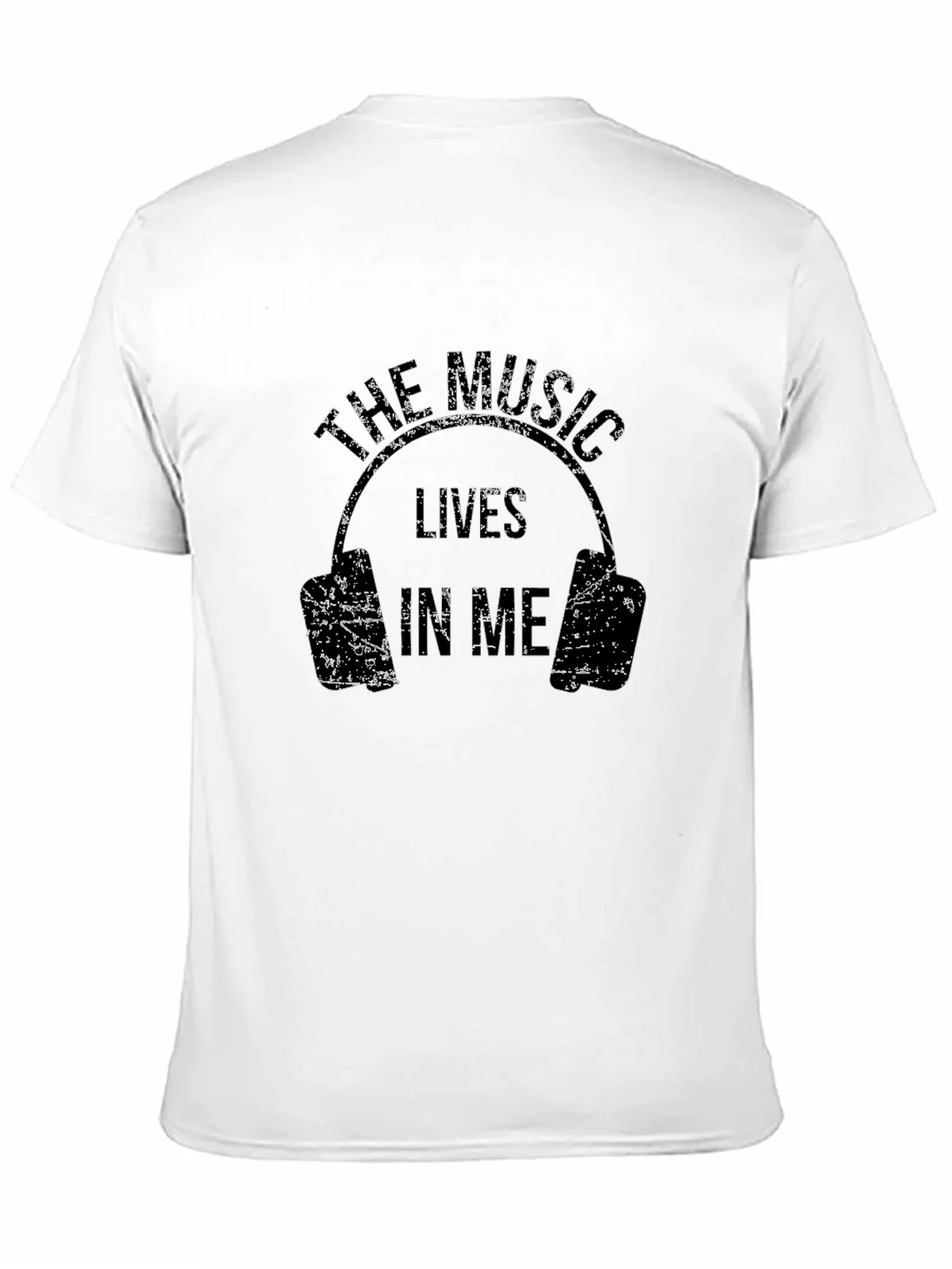 The Music Lives In Me Headphones Black T-Shirt product image 8