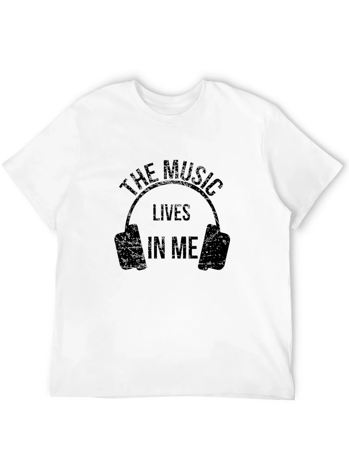 The Music Lives In Me Headphones Black T-Shirt product image 9