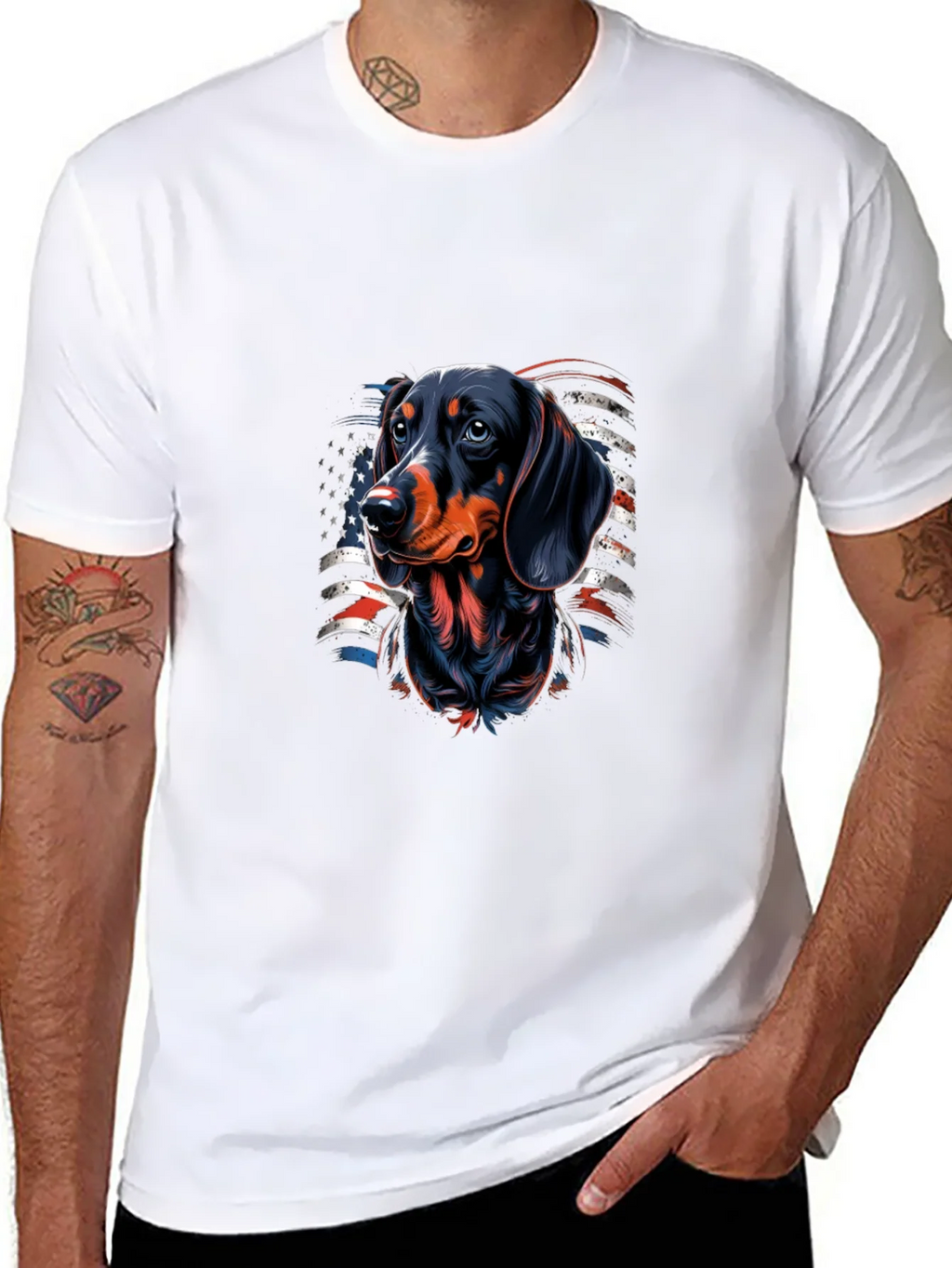 Dachshund USA Flag Graphic T-Shirt product image 6