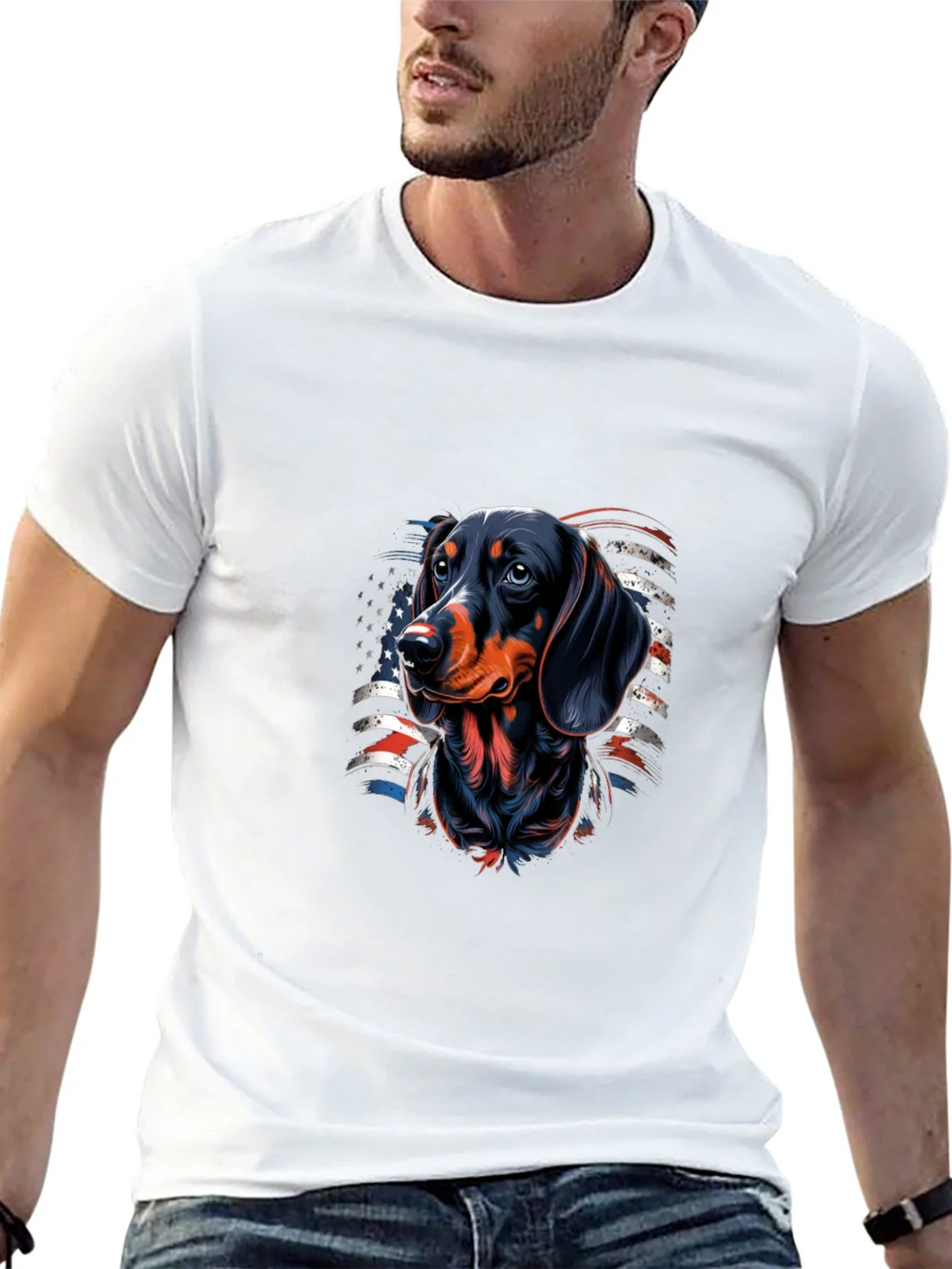 Dachshund USA Flag Graphic T-Shirt product image 11