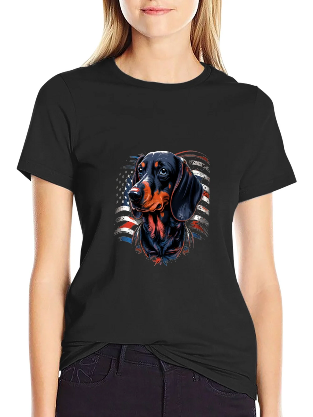 Dachshund USA Flag Graphic T-Shirt product image 2